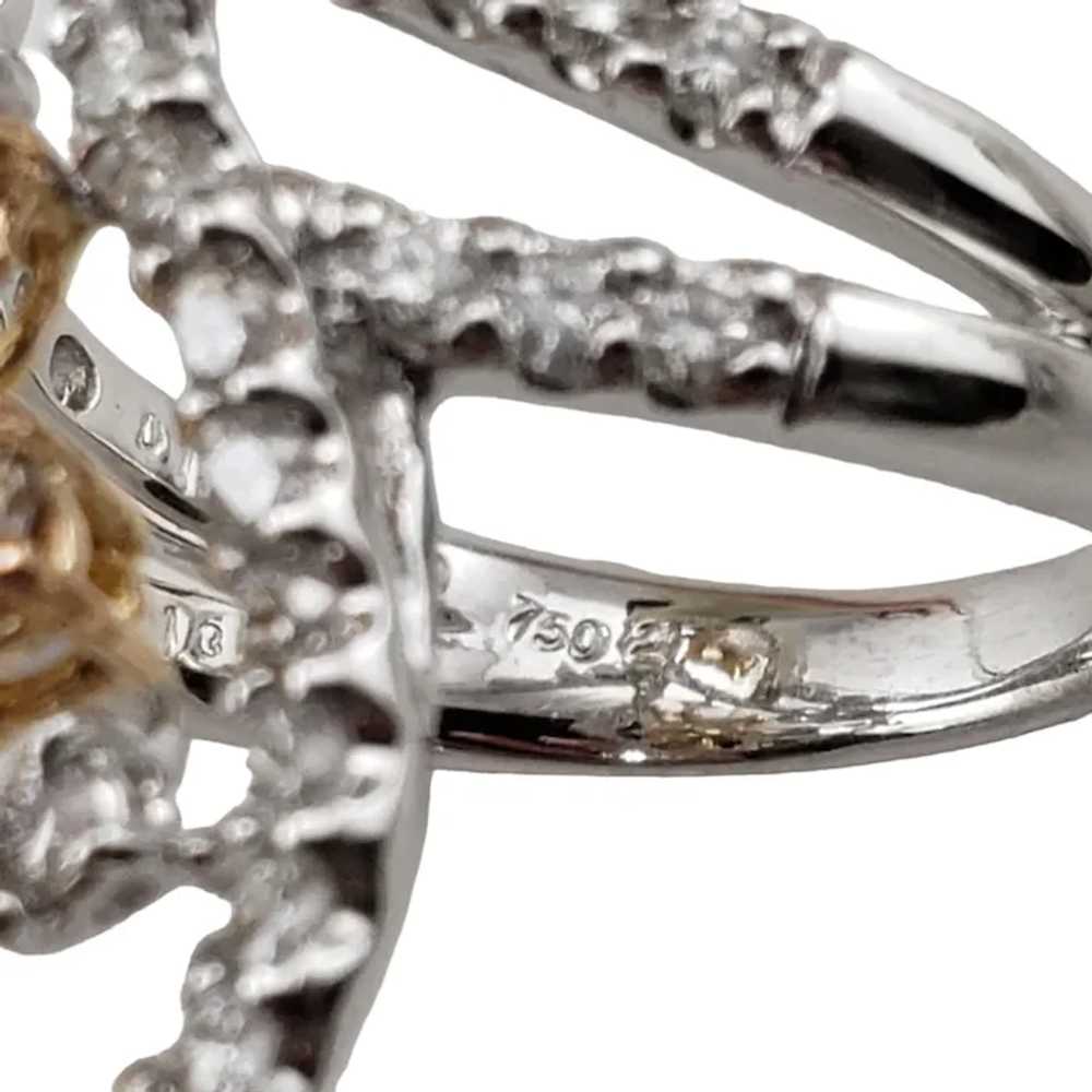 18K White Gold White & Champagne Diamond Ring Siz… - image 8