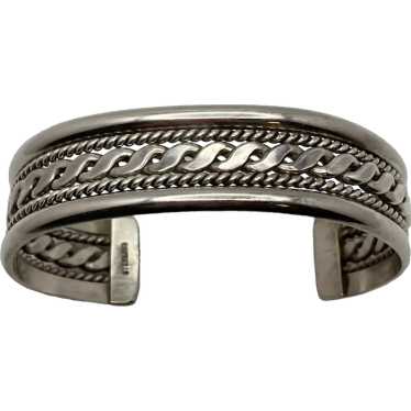 Sterling Silver Braid Design Cuff Bracelet