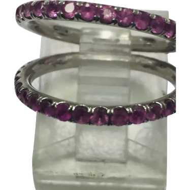 14kt White Gold Pink Sapphire Stacking Rings