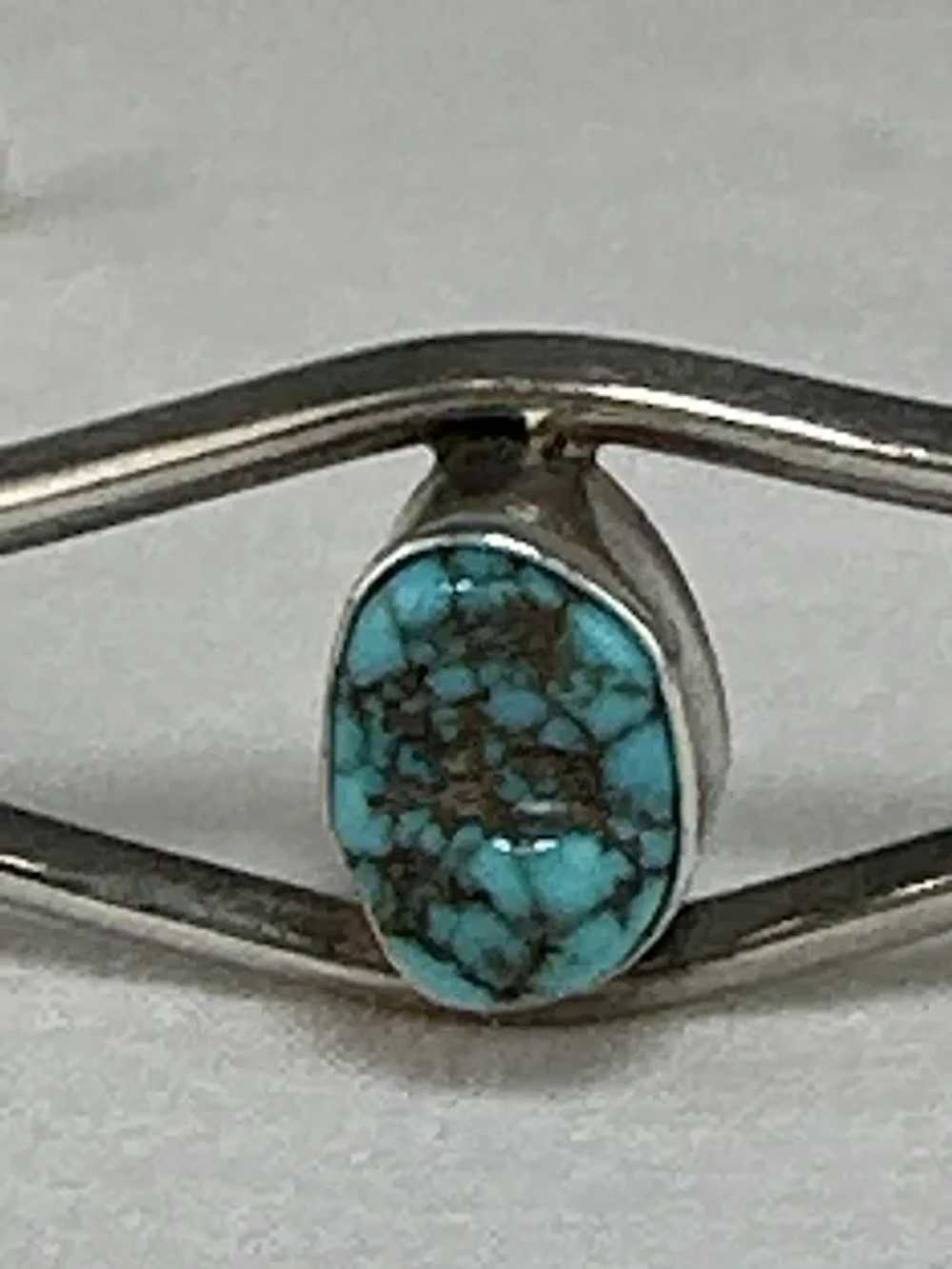 Native American Sterling Silver And Turquoise Bra… - image 2