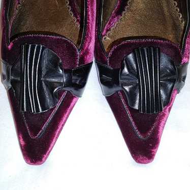 Vintage J Vincent Burgundy Velvet Pointed Toe Shoe