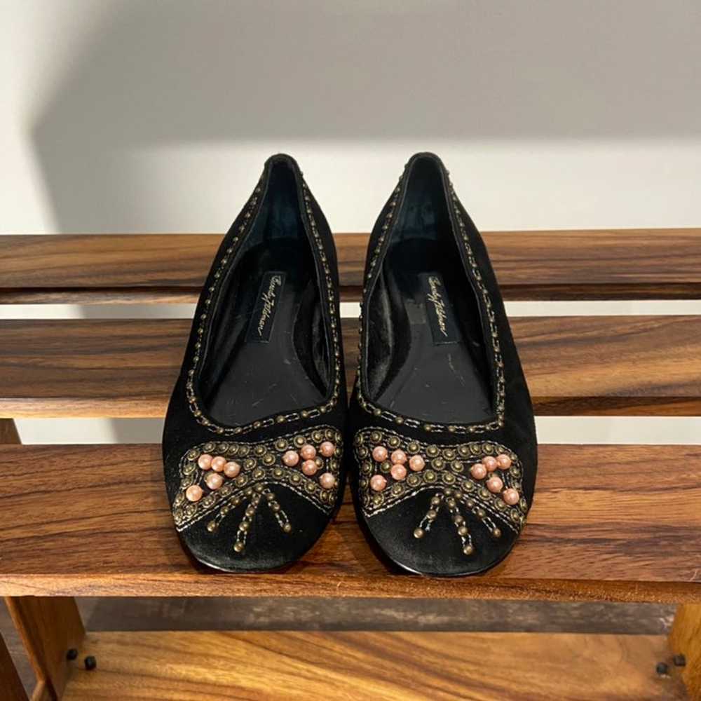 Vintage Beverly Feldman Black Flat Heels With Pin… - image 1