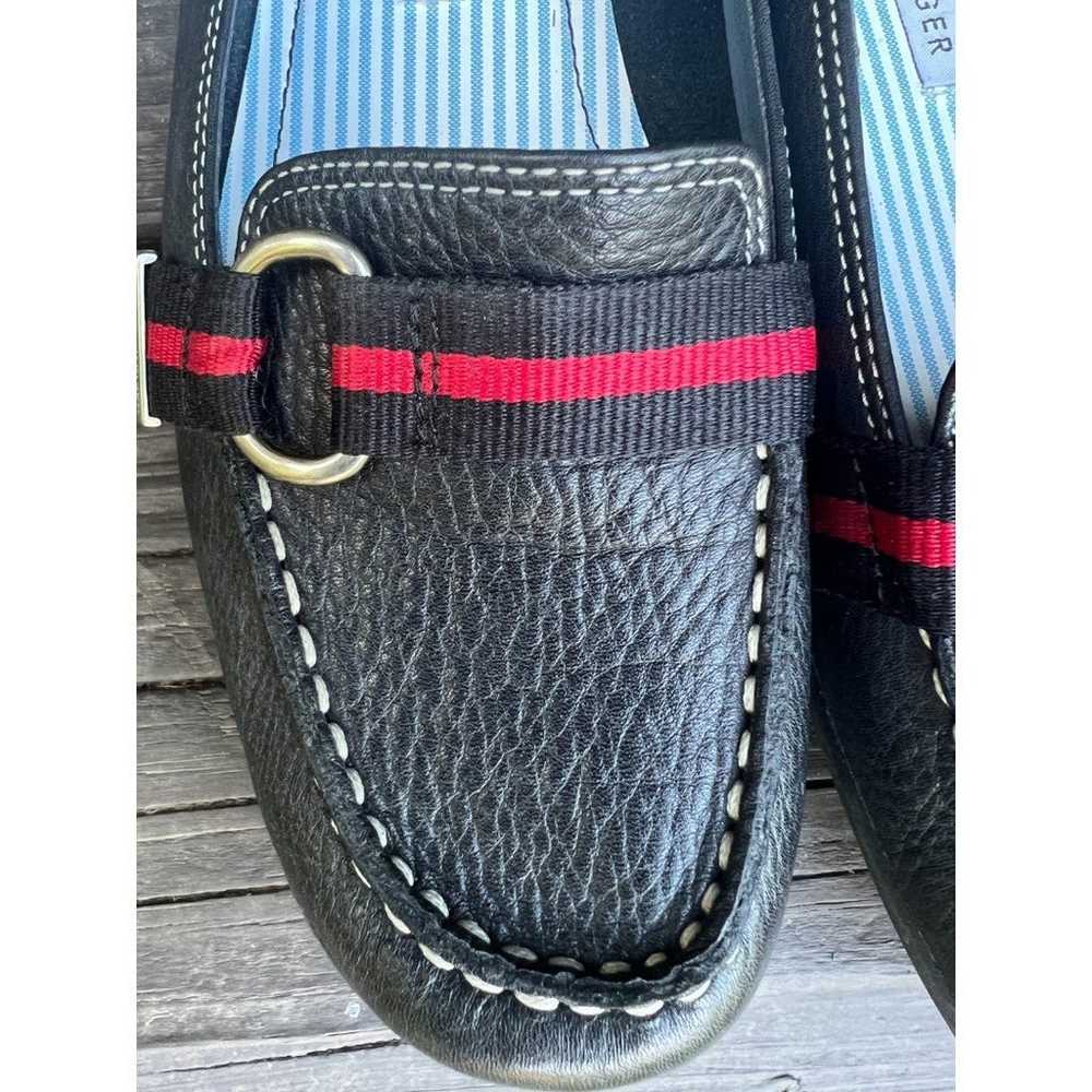 Vintage Tommy Hilfiger Black Grain Leather Loafer… - image 8