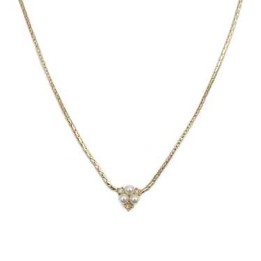 Dior CHRISTIAN DIOR necklace metal fake pearl rhi… - image 1