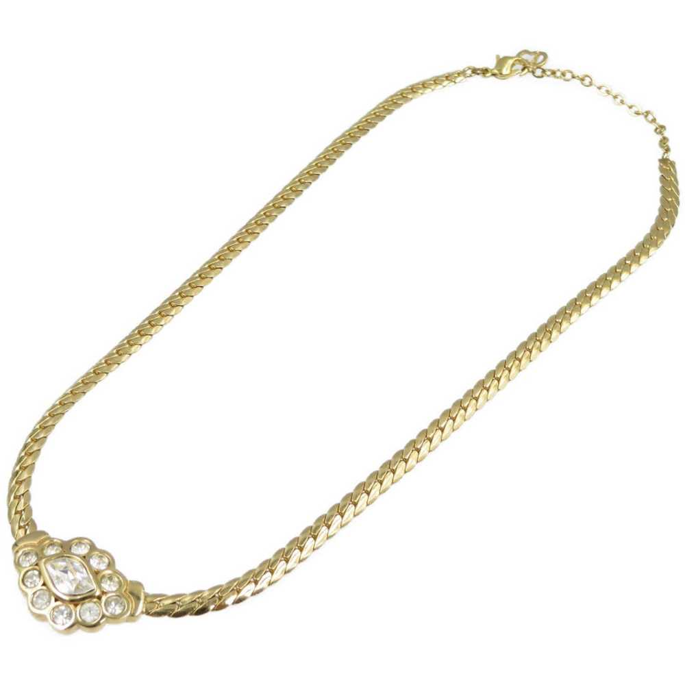 Dior CHRISTIAN DIOR Metal Rhinestone Gold Necklac… - image 2