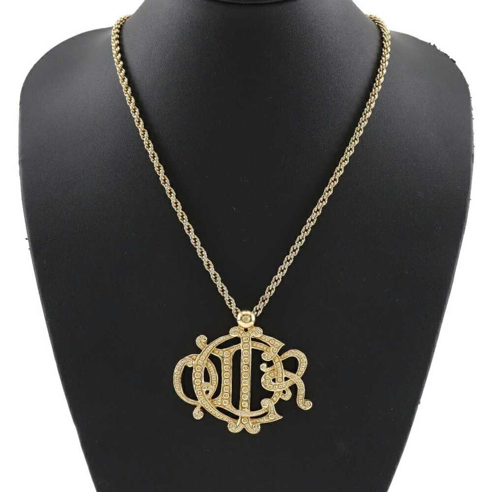 Dior CHRISTIAN DIOR Dior Emblem Logo Necklace Vin… - image 2