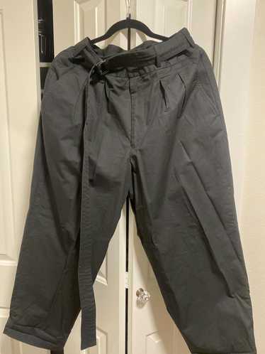 STRETCHY POLYESTER/RAYON TWILL DRAWSTRING PANTS(S Black): Y's｜THE SHOP  YOHJI YAMAMOTO