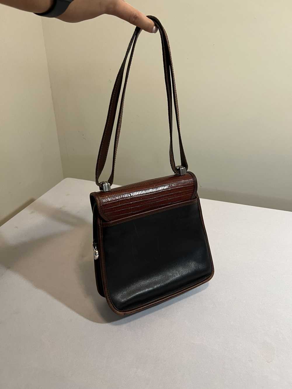 Brighton Brighton Vintage Black Leather with Brow… - image 2