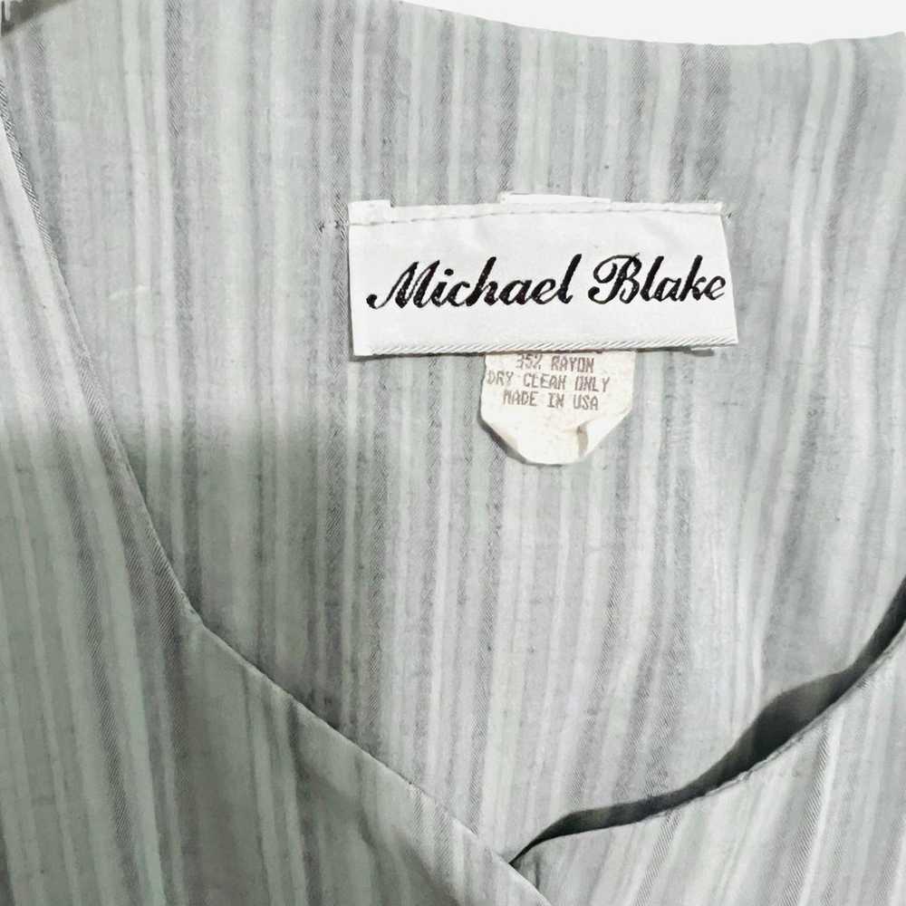 Vintage Michael Blake Gray Striped Romper Jumpsui… - image 6