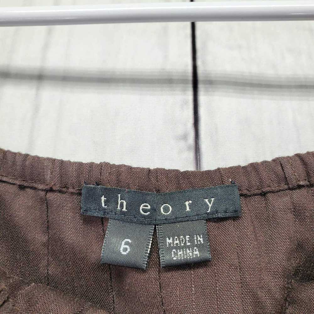 Theory Theory Linen Blend Pleated Puff Cap Sleeve… - image 3
