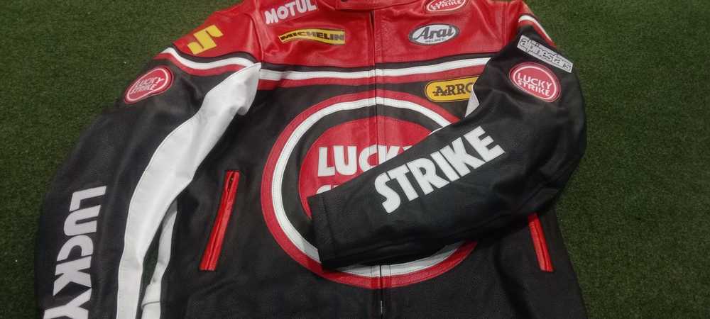Genuine Leather Vintage Lucky Strike Motorcycle R… - image 2