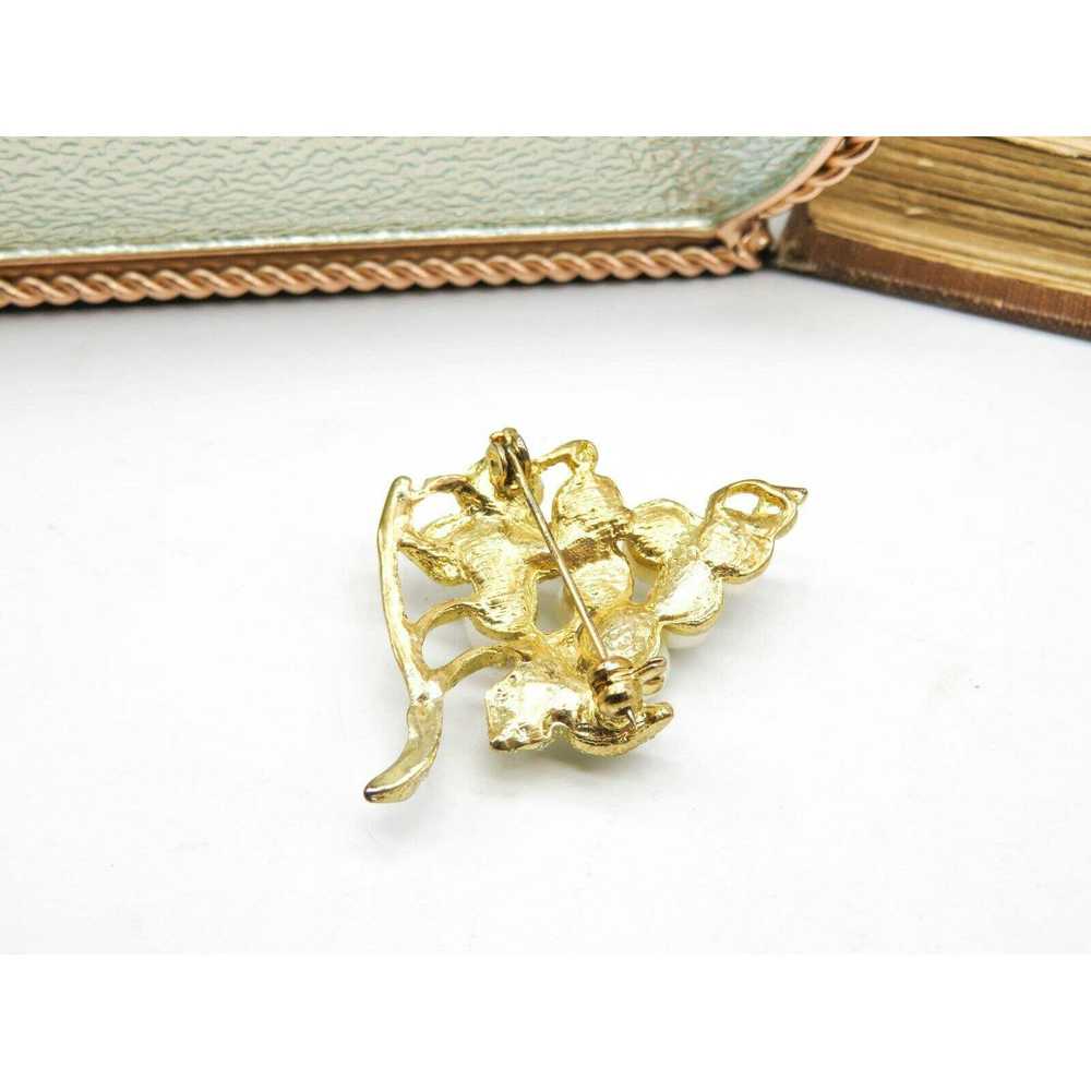 Vintage Vintage Faux Pearl Gold Shimmer Grape Bun… - image 2
