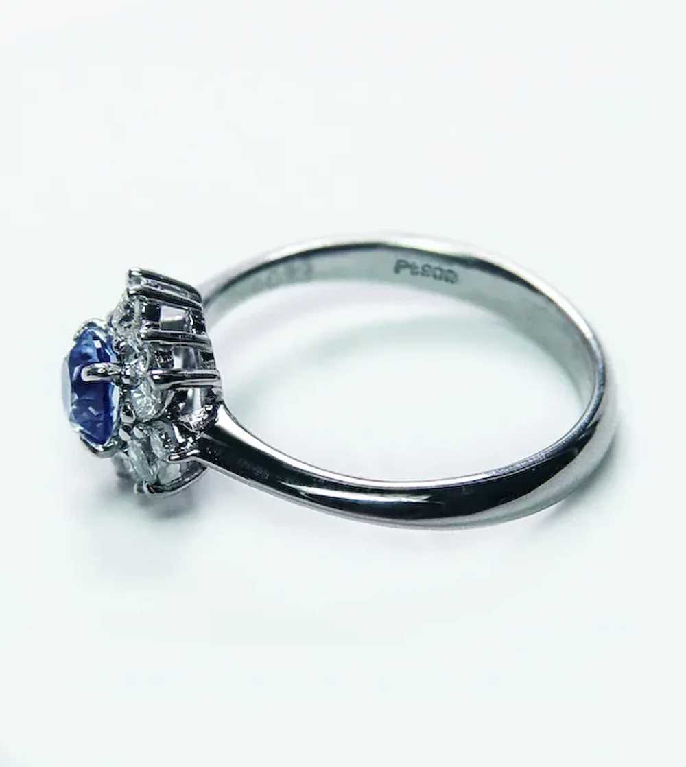 Vintage Sapphire Marquise Round Diamond Platinum … - image 6