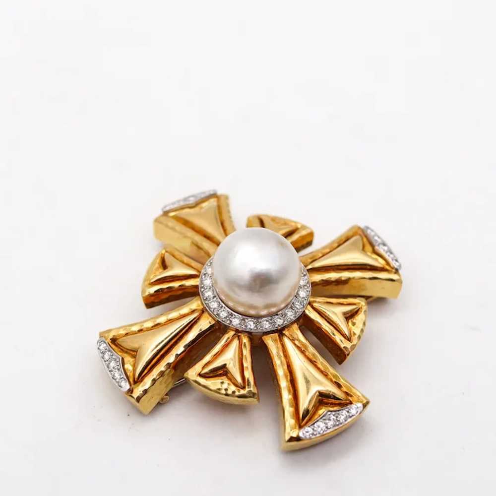 Andrew Clunn Pendant Brooch In 18Kt Gold And Plat… - image 4