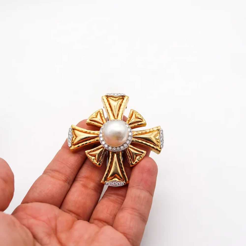 Andrew Clunn Pendant Brooch In 18Kt Gold And Plat… - image 6