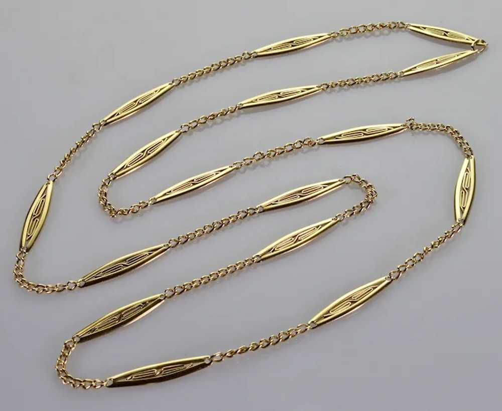 Antique Art Nouveau 18K Gold Chain Necklace C.1900 - image 3