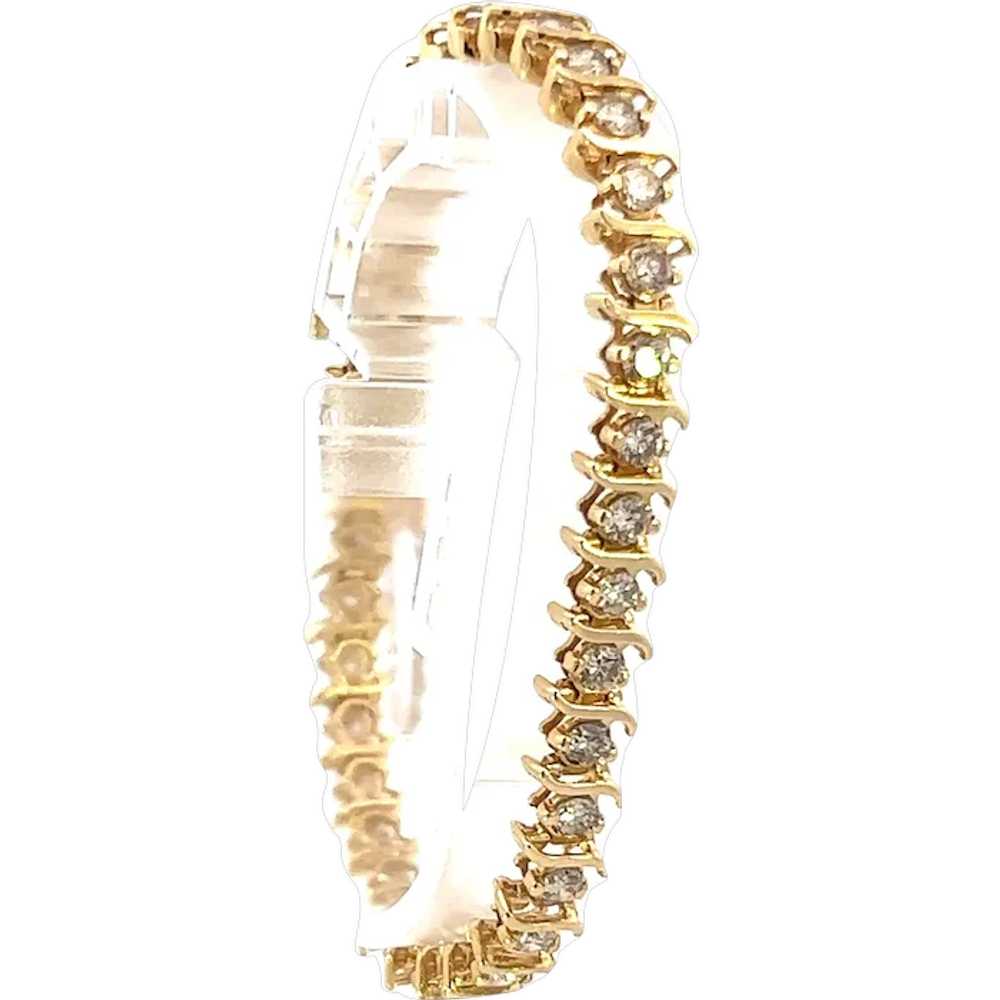 14k Yellow Gold Contemporary Diamond Bracelet - image 1