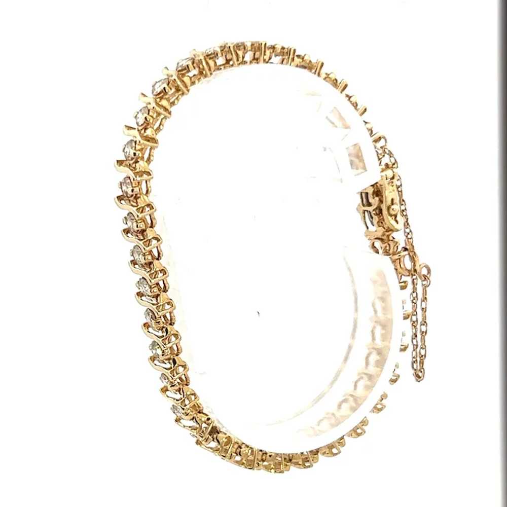 14k Yellow Gold Contemporary Diamond Bracelet - image 2