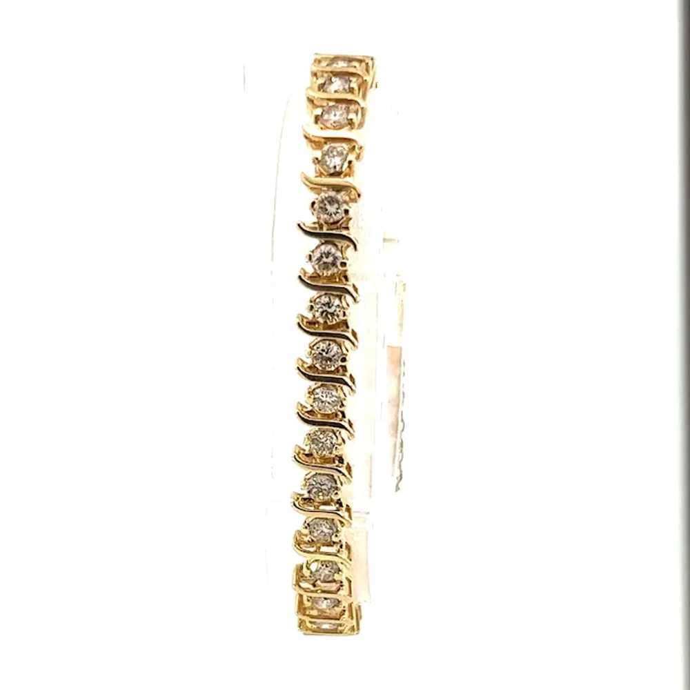 14k Yellow Gold Contemporary Diamond Bracelet - image 3