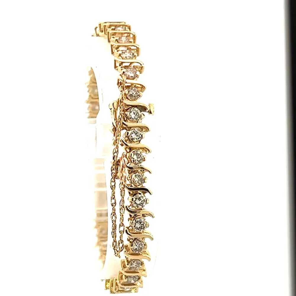 14k Yellow Gold Contemporary Diamond Bracelet - image 5