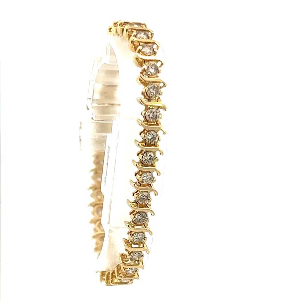 14k Yellow Gold Contemporary Diamond Bracelet - image 6