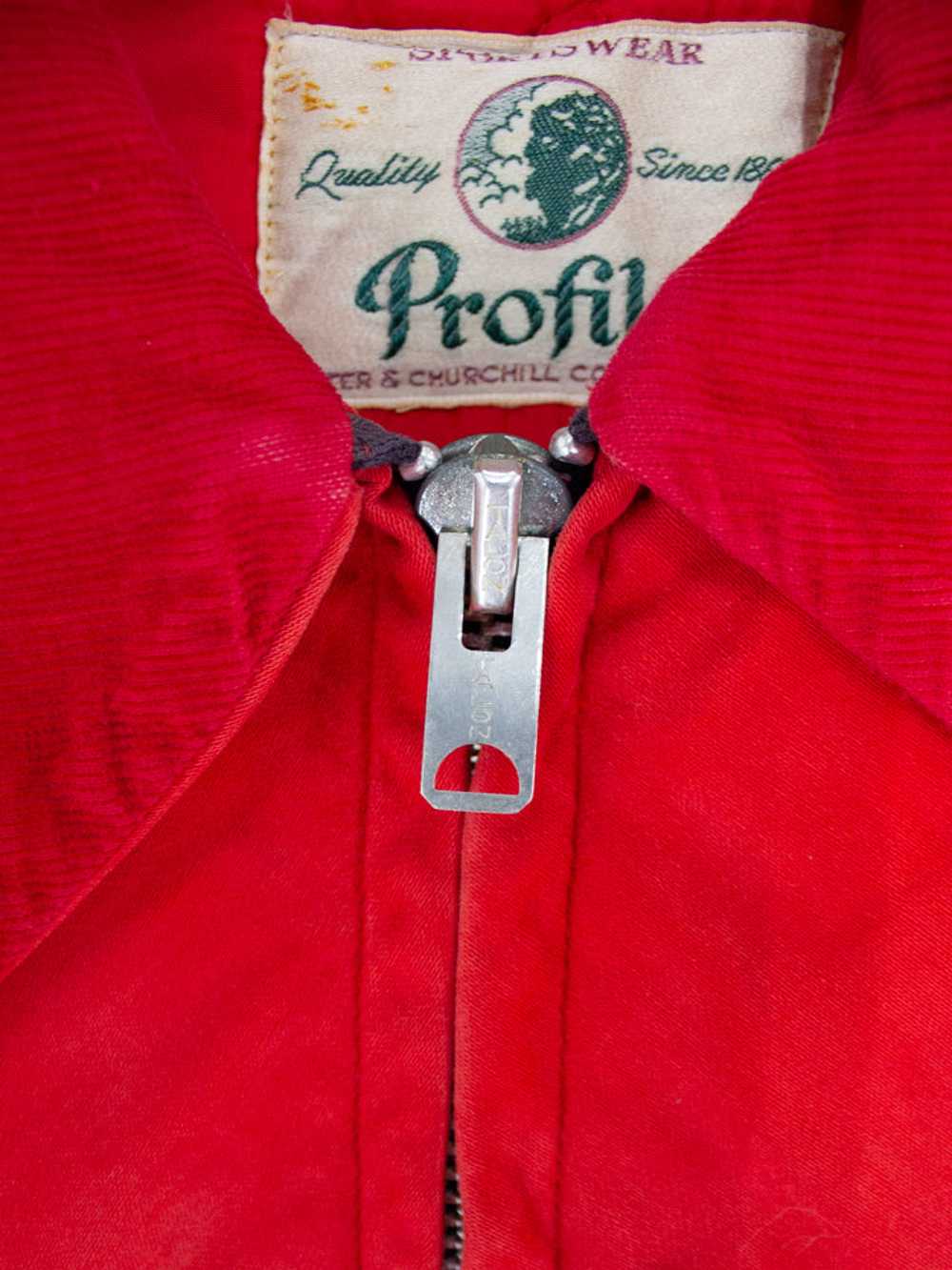 1940's Carter & Churchill Red Cotton Work Jacket … - image 10