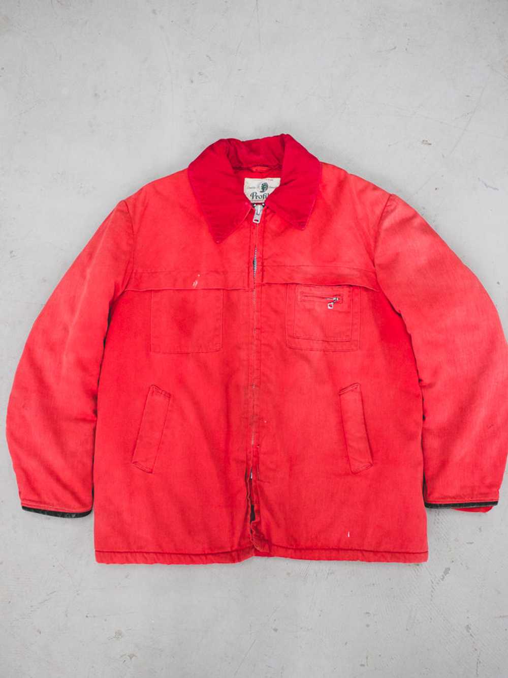 1940's Carter & Churchill Red Cotton Work Jacket … - image 1