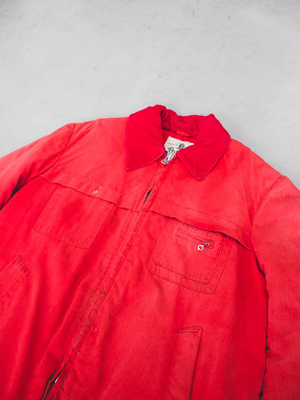 1940's Carter & Churchill Red Cotton Work Jacket … - image 3