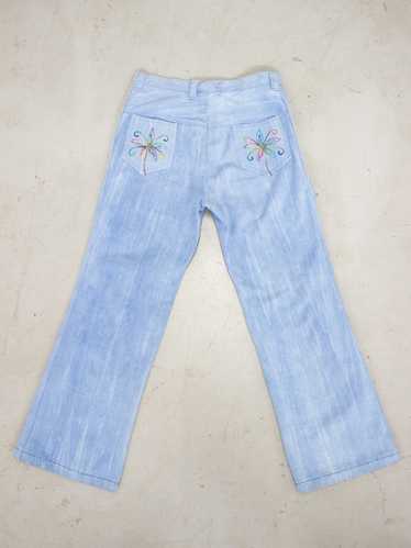 1960's - 1970's Light Wash Flared Denim Jeans with