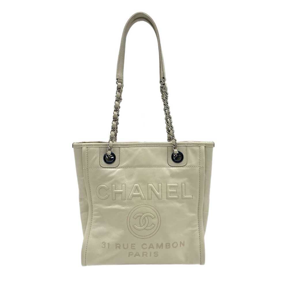 Chanel Leather White Tote - image 2