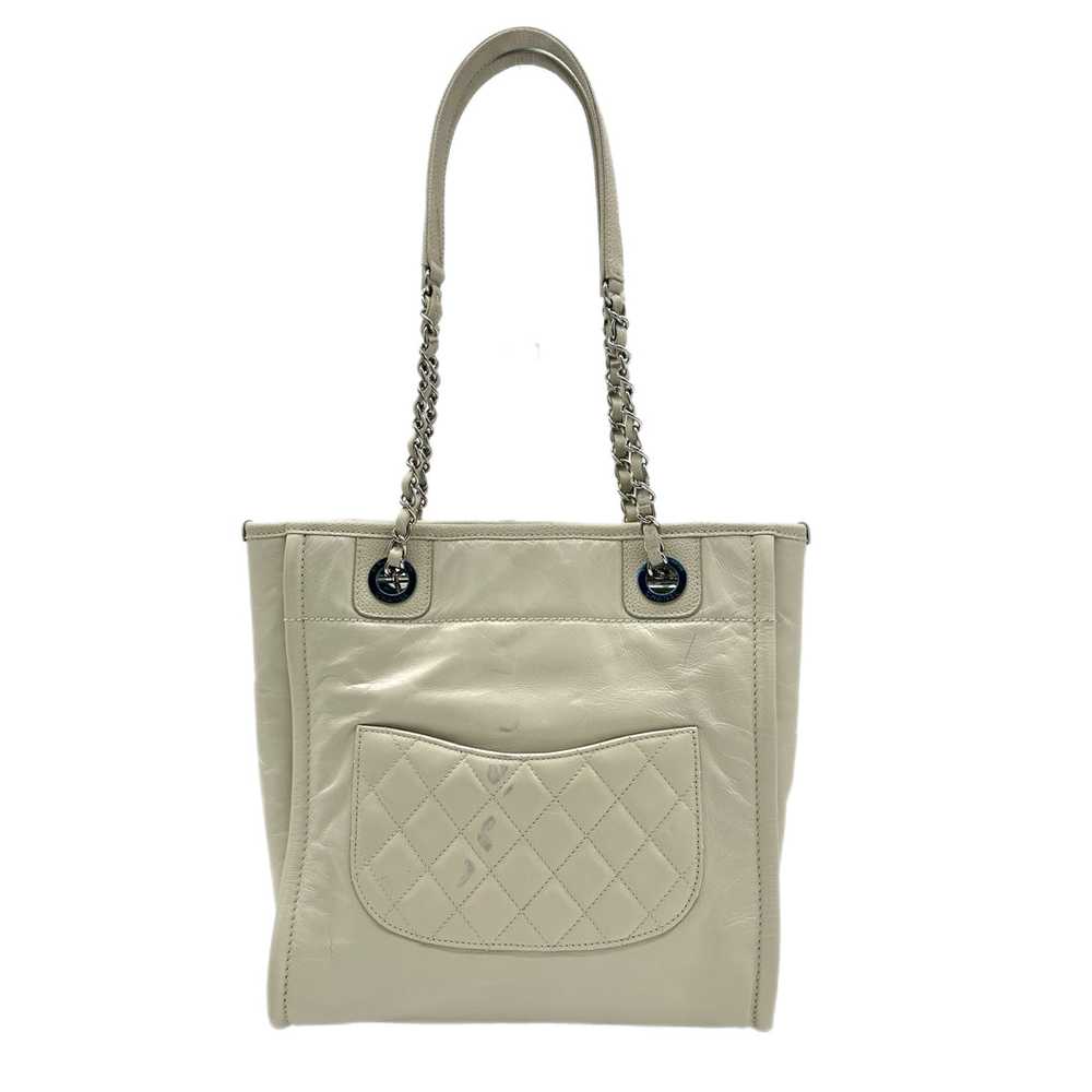 Chanel Leather White Tote - image 3