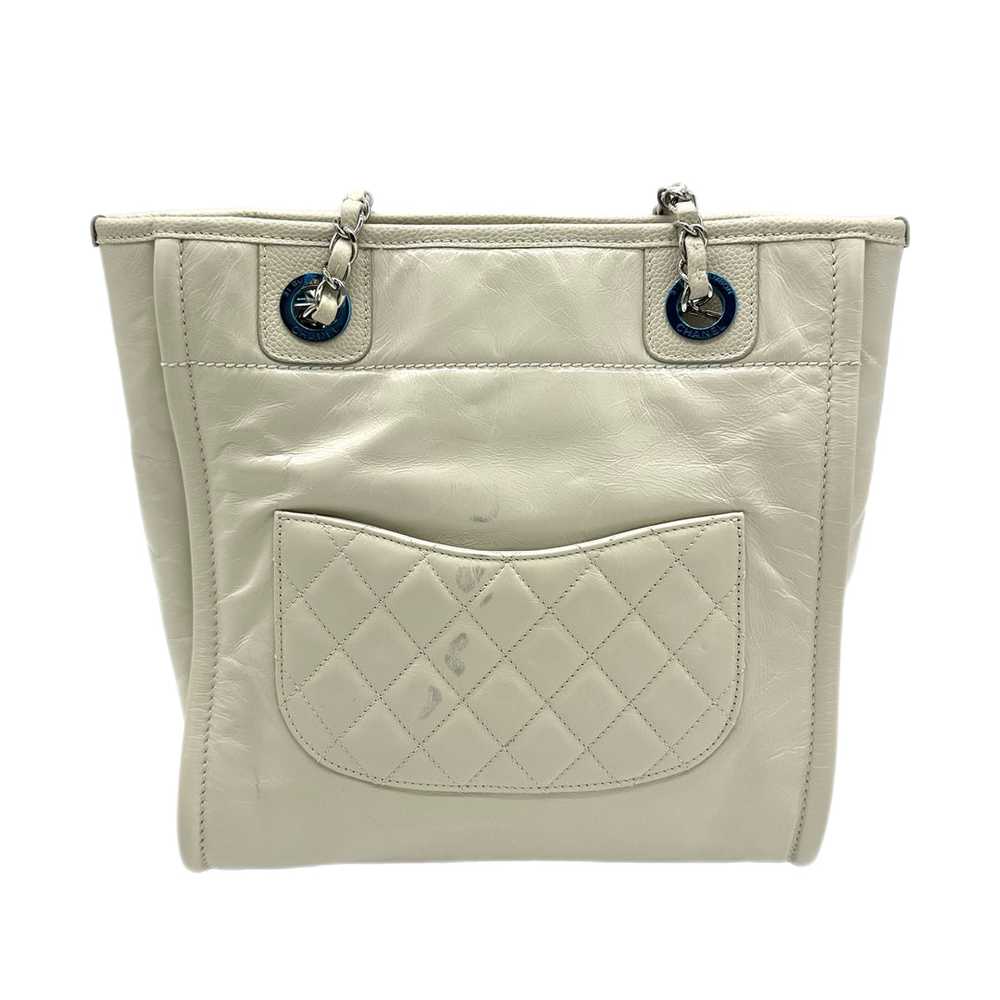 Chanel Leather White Tote - image 8