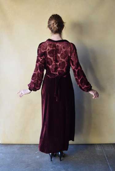 1930s devoré velvet dress . vintage 30s dress . si