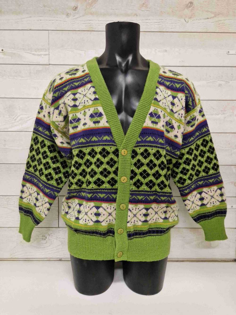 Patterned cardigan - Vest with geometric patterns… - image 2