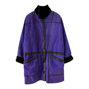 Shearling coat - Shearling in purple-blue shearli… - image 1