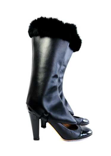 1960s Vintage Faux Leather and Fur Gaiters - image 1