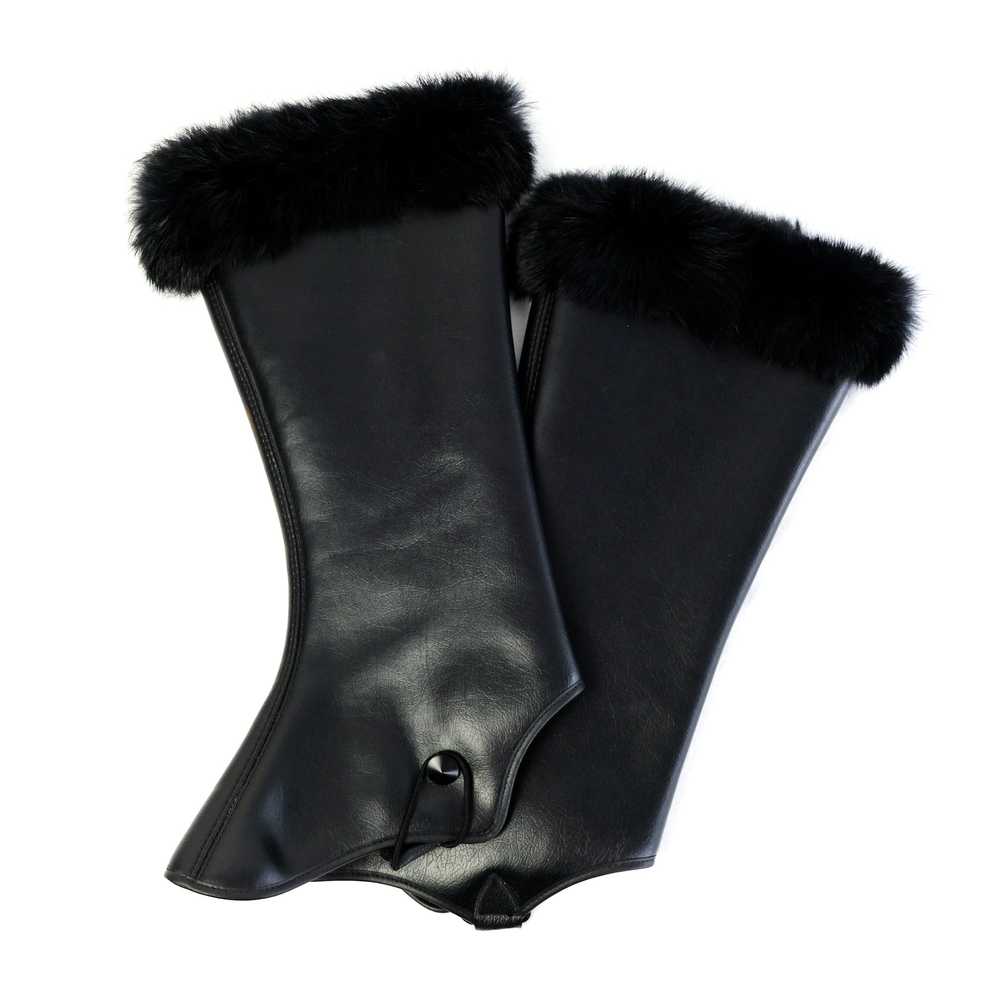 1960s Vintage Faux Leather and Fur Gaiters - image 3