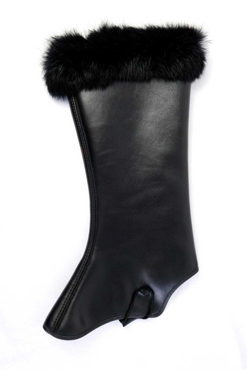 1960s Vintage Faux Leather and Fur Gaiters - image 4