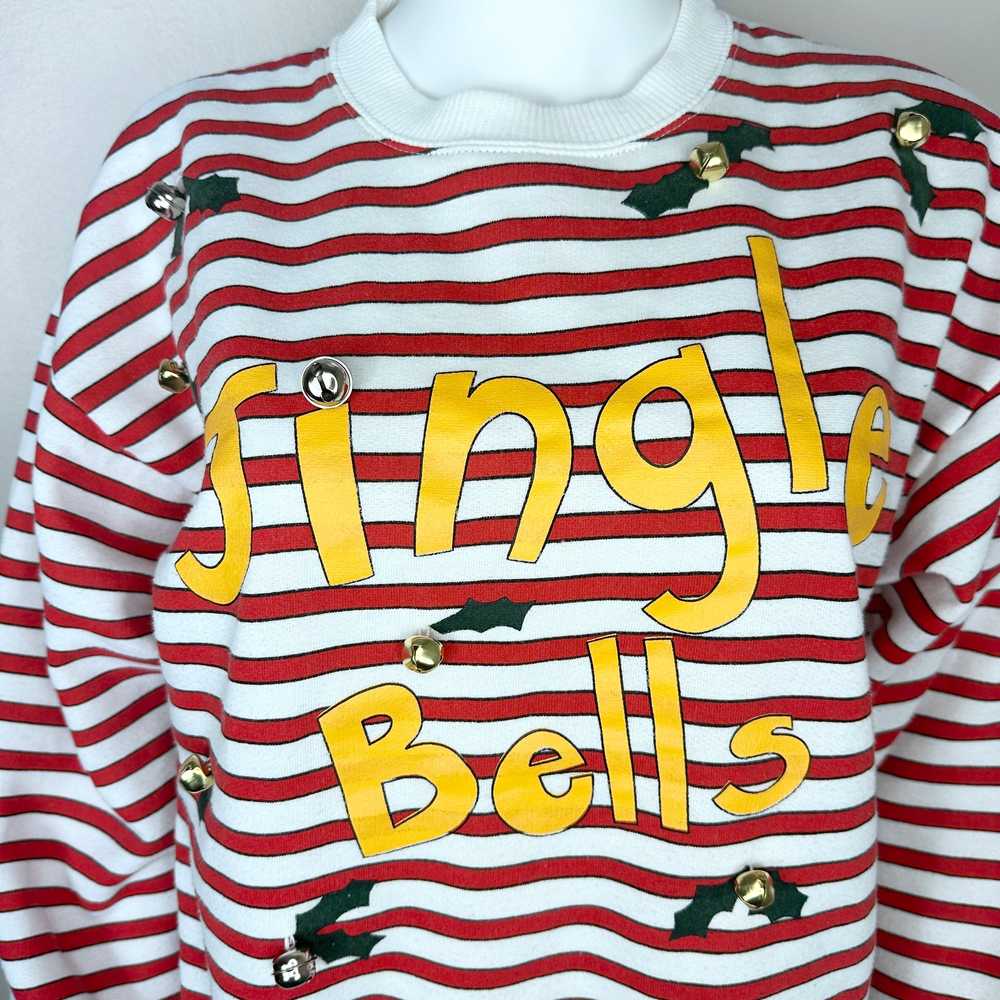 1980s Jingle Bells Striped Sweatshirt, Marcy ‘n M… - image 2
