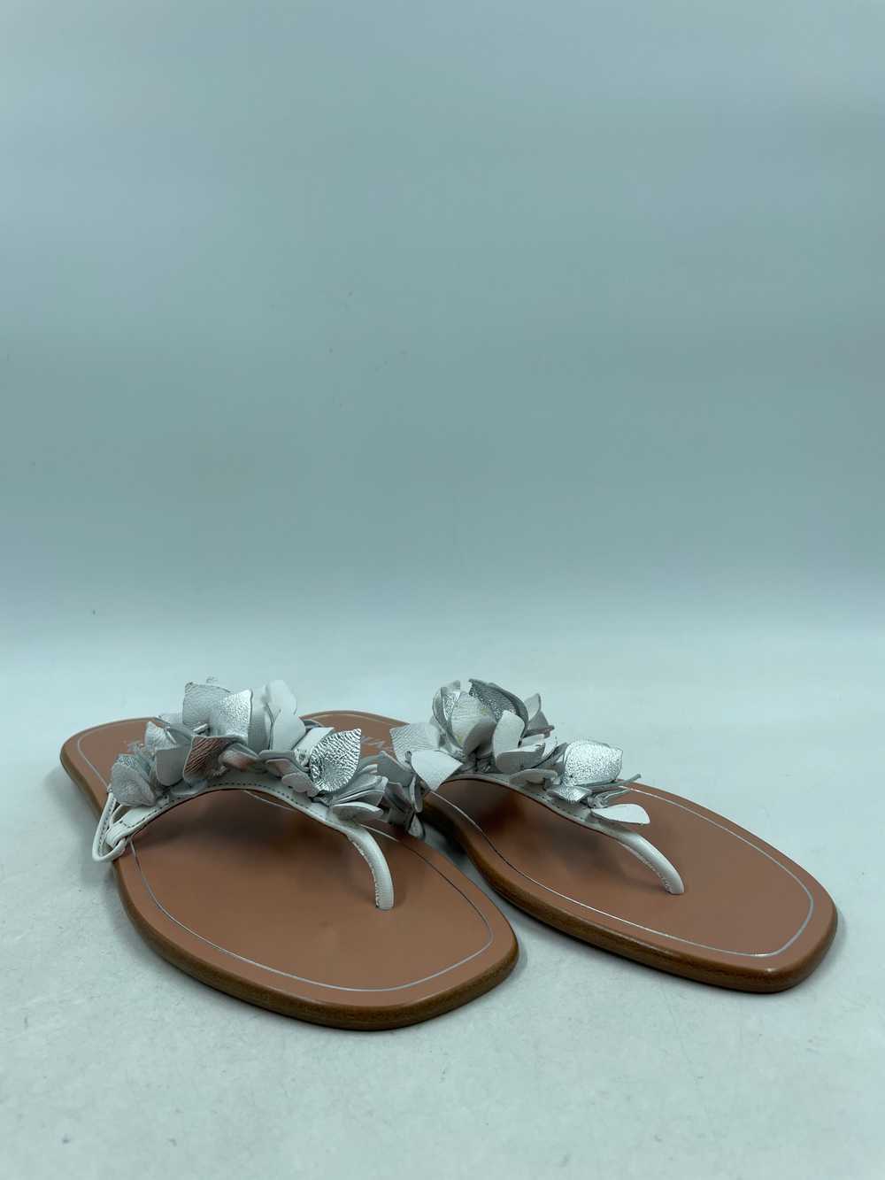 Authentic Aquazzura Silver T-Bar Sandals W 6 - image 3