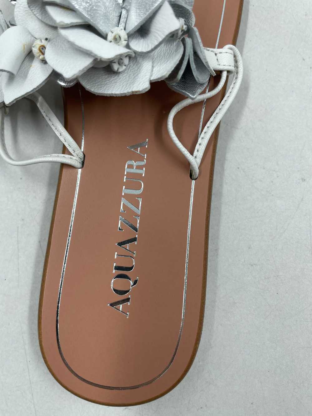 Authentic Aquazzura Silver T-Bar Sandals W 6 - image 8