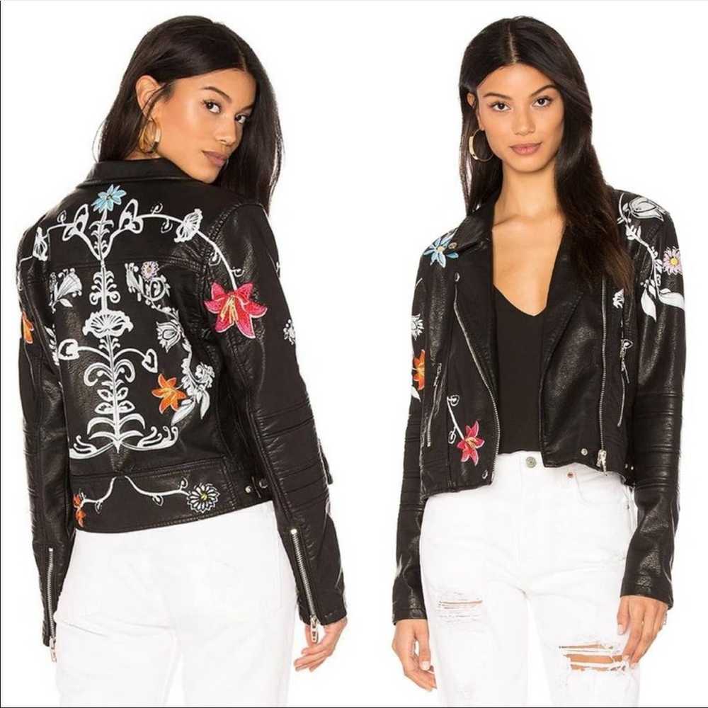 Blank NYC Embroidered Faux Leather Jacket in Secr… - image 1