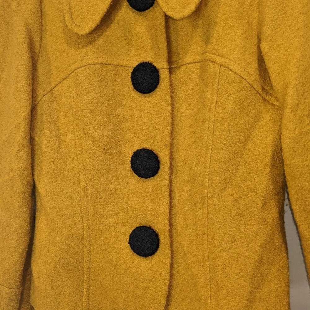 Vintage Nipon Boutique Yellow Wool Blazer Size 6 - image 4