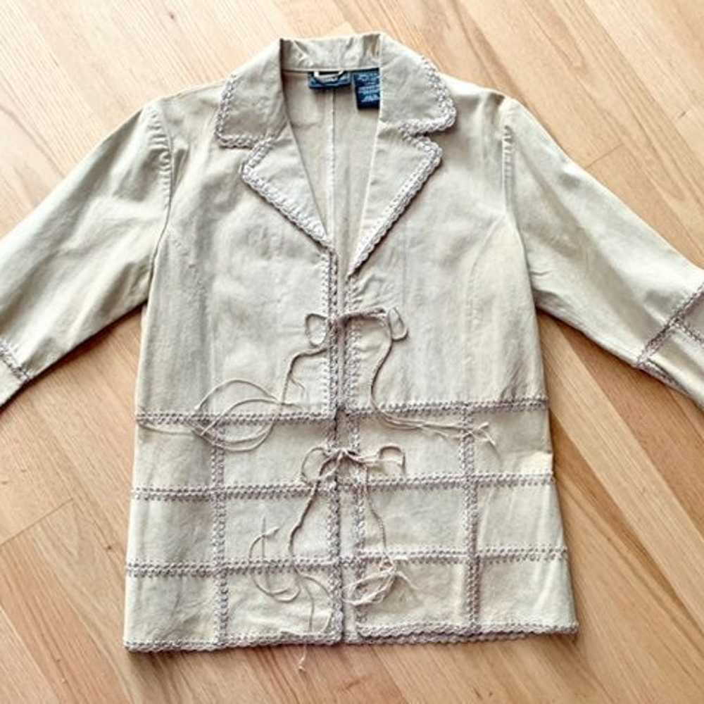 Vintage Genuine Suede Leather Patchwork Jacket - image 3