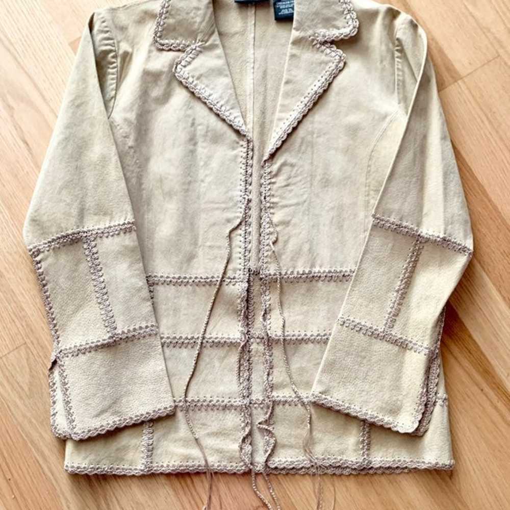 Vintage Genuine Suede Leather Patchwork Jacket - image 4