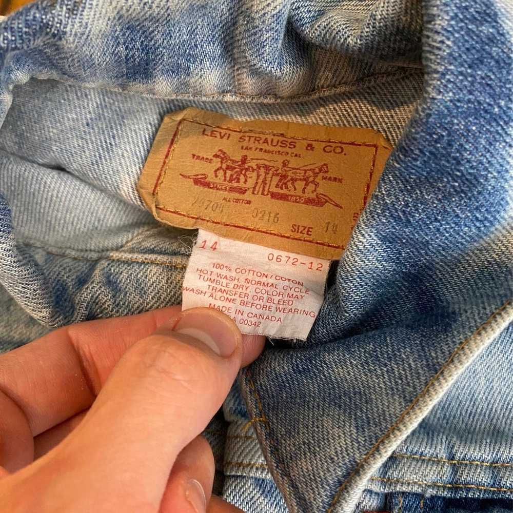 70s vintage levis 70704 acid wash jean vest denim… - image 3