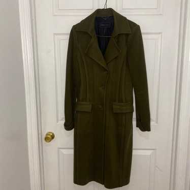 BCBGMaxazria Lake Crop Military Blazer Jacket XXS Green Hook Eye