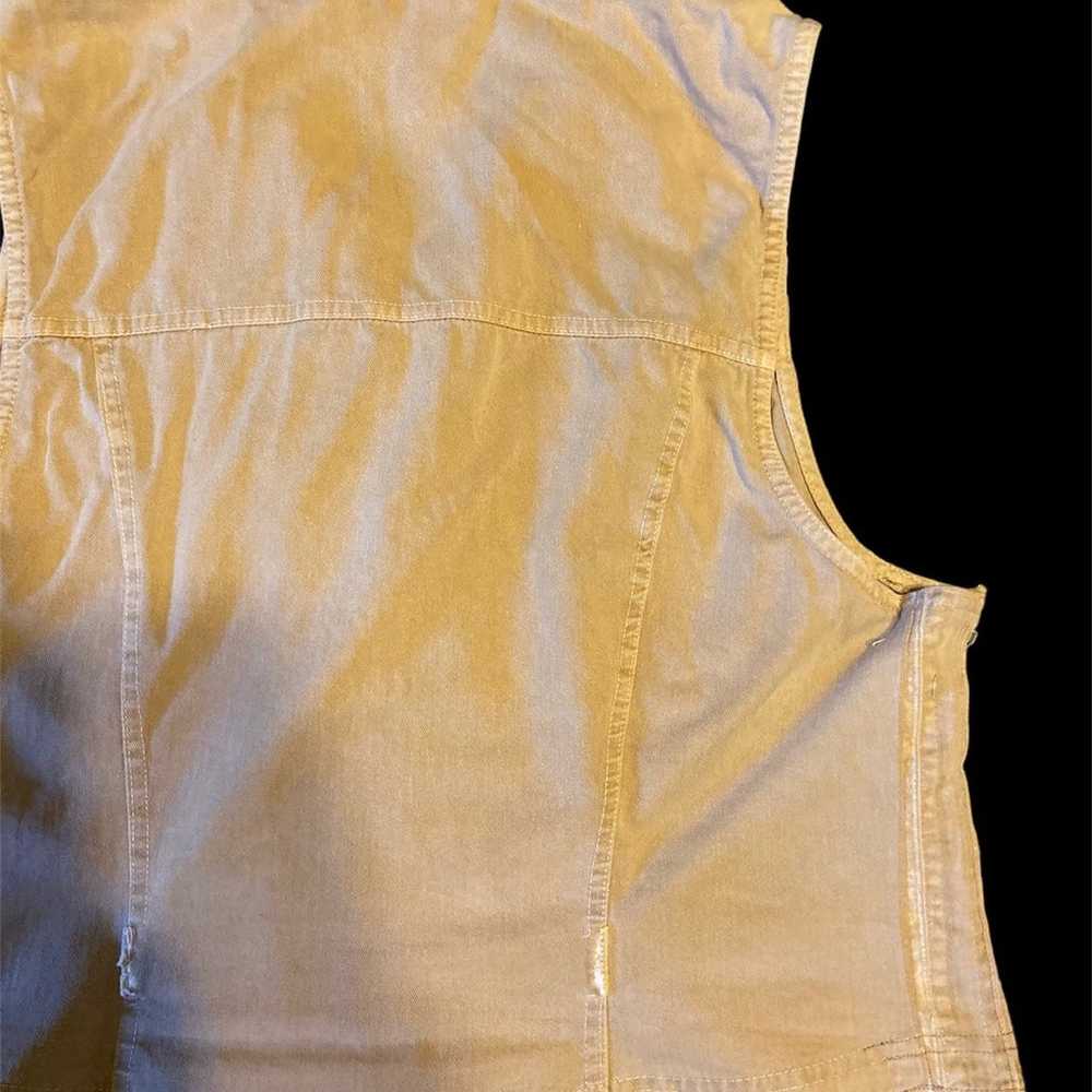 Vintage Nina Piccalino Tan Denim Vest With Brown … - image 4
