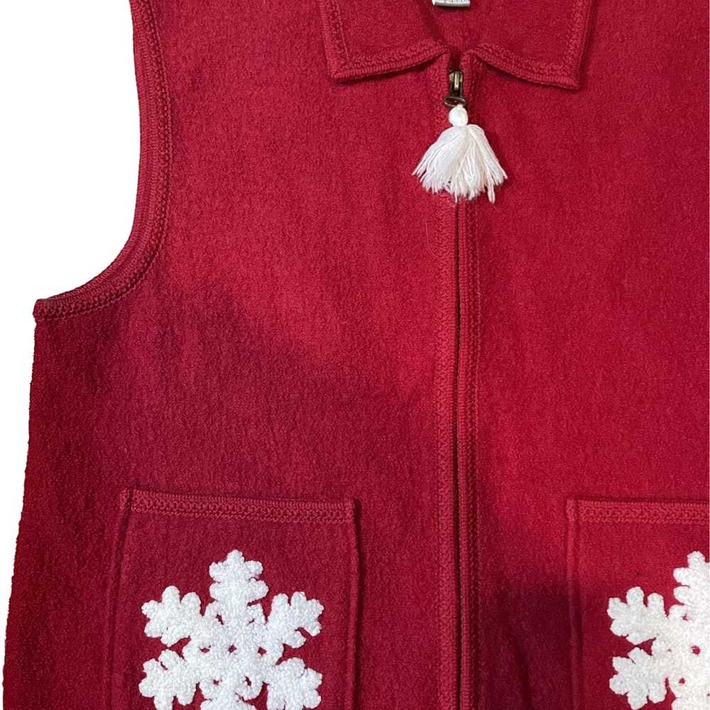 Vintage 100% Wool Christmas Winter Snowflake Swea… - image 2