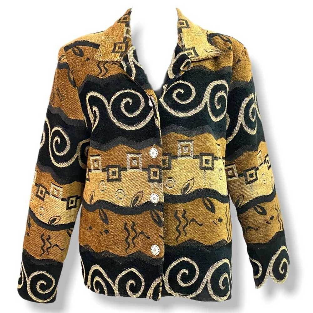 Vintage Expose Abstract Black and Brown Jacket - image 1